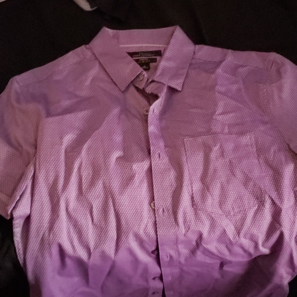 Marc anthony purple casual short sleeve button up